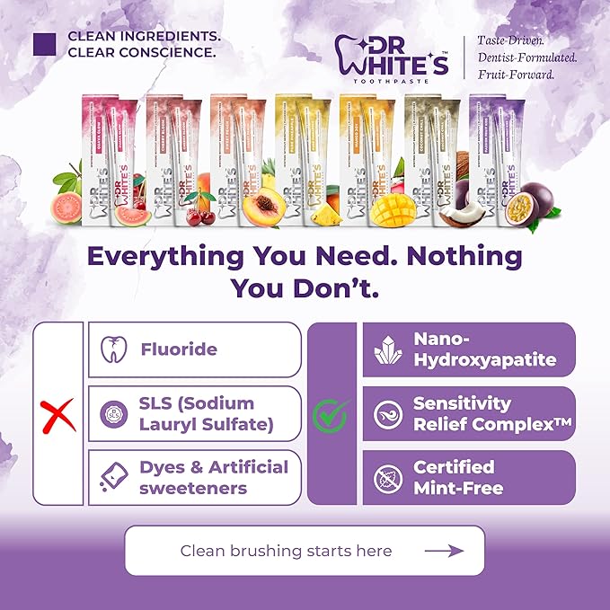 Dr. White’s Signature Flavor Trio – Bold & Bright | Fluoride-Free Toothpaste with Nano-Hydroxyapatite for Enamel Strength & Sensitivity Relief, Mint-Free (3-Pack)