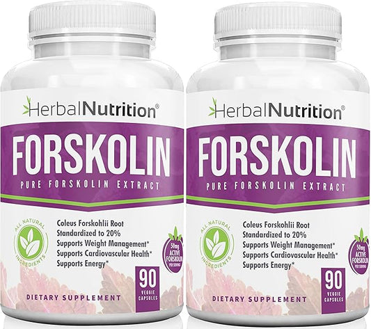 Forskolin for Weight Loss, 250mg-500mg Max Strength Forskolin Two Pack 90 Count Bottles, 20% Extract of Pure Forskolin, Ideal Diet and Athletes Formula!-StrideForce Fitness