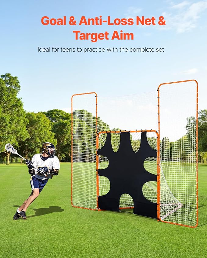 VEVOR Portable Lacrosse Goal - Complete Training Accessory Set with Extended Coverage for Youth and Adults-StrideForce Fitness