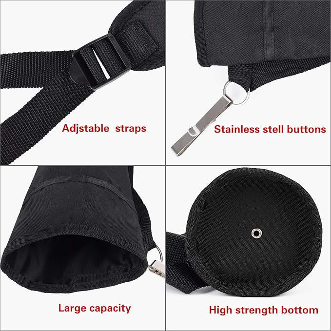 YLS Archery Hip and Back Quiver for Arrows - Black Arrow Quiver for Kids and Adults - Adjustable Arrow Holder with a Padded Strap and Belt Clip - Archery Accessories for Field and Practice-StrideForce Fitness