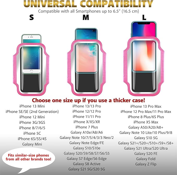 TRIBE Running Phone Holder Armband. iPhone & Galaxy Cell Phone Sports Arm Bands for Women, Men, Runners, Jogging, Walking, Exercise & Gym Workout. Fits All Smartphones. Adjustable Strap, CC/Key Pocket-StrideForce Fitness