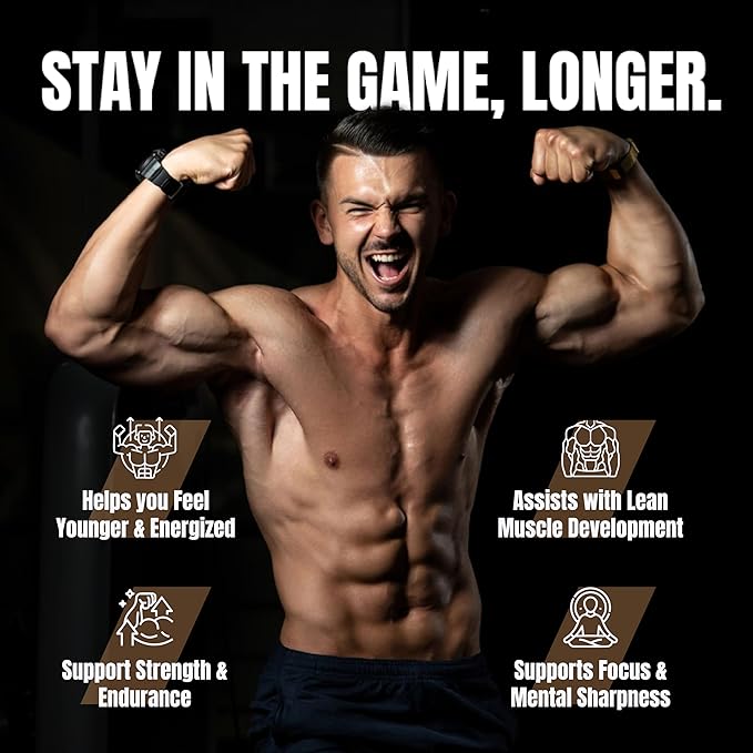 Premium Male Performance Booster - Horny Goat Weed + 8 Ingredients | Pills for Men Fast Acting Blood-Flow, Muscle Building, Energy | 3rd Party Tested Supplement - 60 Pills for Adults-StrideForce Fitness