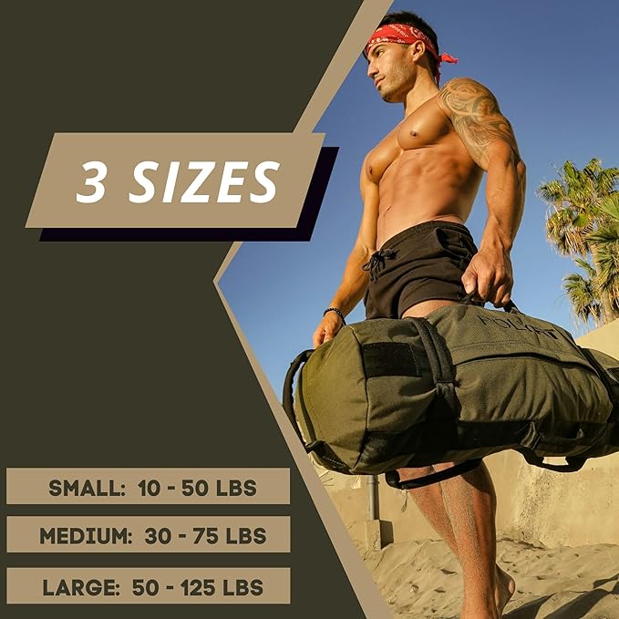 Polyfit Classic Sandbag - Heavy Duty Workout Sandbag for Fitness with 8 Gripping Handles for Sand Bag Weight Training - Multiple Colors & Sizes-StrideForce Fitness