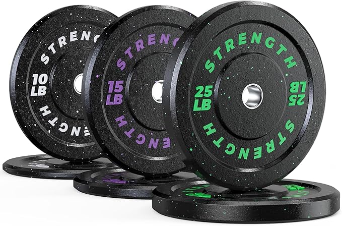 GIKPAL 2-Inch Bumper Plates High Bounce - Rubber Olympic Weight Plates Set for Home Gym, Barbell Plates for Weight Lifting Strength Training,-StrideForce Fitness