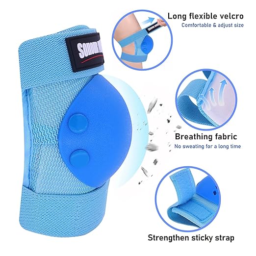 Youth/Kids Knee Pads Elbow Pads Wrist Guards Protective Gear Set 6 Pcs for 3-15 Years Child Roller Skates, Skateboard, Cycling, Inline Skating, BMX Bike, Balance Bike, Scooter Riding and Other Outdoor Sports-StrideForce Fitness