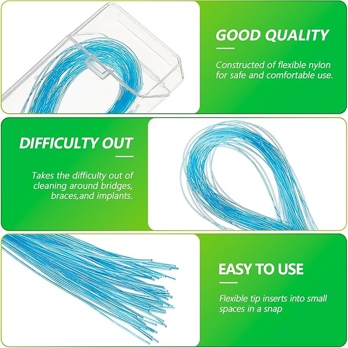 Floss Threaders, Orthodontic Threader, Ultraclean Access Tool for Maintaining Oral Health with Braces, Bridges, and Implants 250 Count