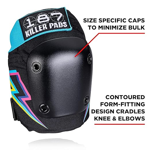 187 Killer Pads Six Pack Pad Set, Elbow Pads, Knee Pads, and Wrist Guards - Ideal for Skateboarding, Roller Skating, and Inline Skating-StrideForce Fitness