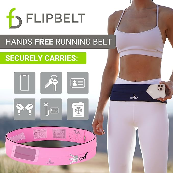 FlipBelt Classic Running Belt, Running Fanny Pack for Women and Men, USA Company-StrideForce Fitness