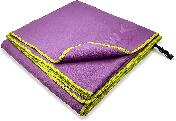 Flow Hydro Sport Towel - Microfiber Quick Dry Swimming Towels for Swim, Pool, Triathlon, and Other Water Sports in Medium, Large, Extra Large, and Hooded Sizes (Purple, Large (60" x 30"))-StrideForce Fitness
