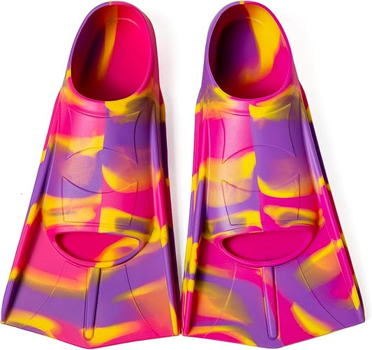 Kids Swim Fins,Short Comfortable Flippers for Lap Swimming and Training for Child,Girls,Boys,Beginners-StrideForce Fitness