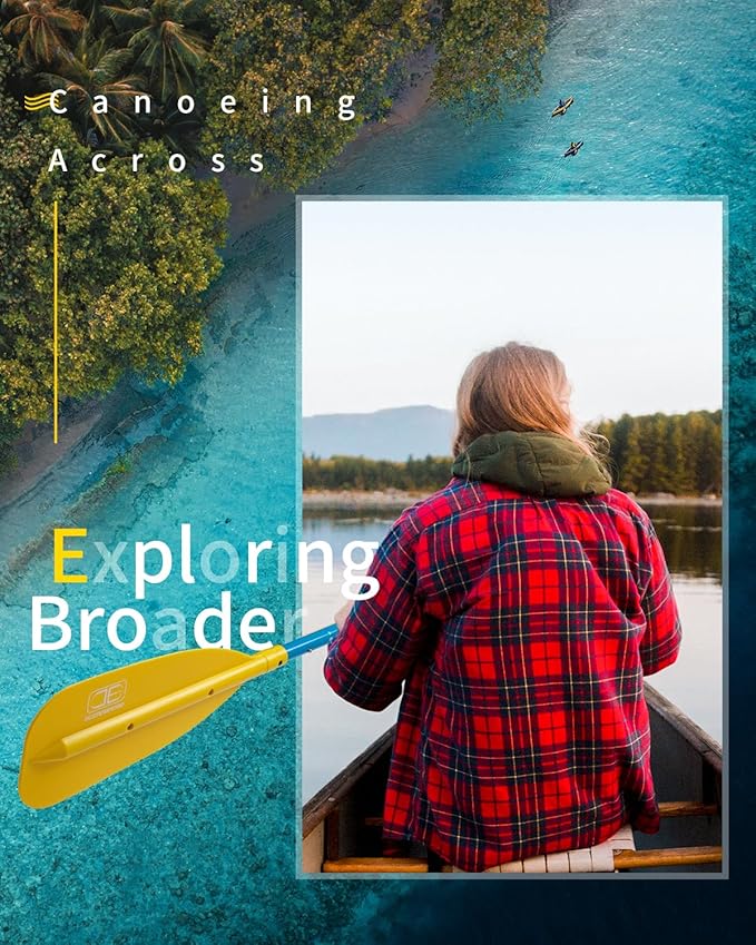 OCEANBROAD Canoe Paddle, Adjustable from 4'3''to 5'3''/130cm to 160cm Aluminum Shaft with Plastic Blade for Canoeing Boating Kayaking, 3-Piece Floatable Oar-StrideForce Fitness