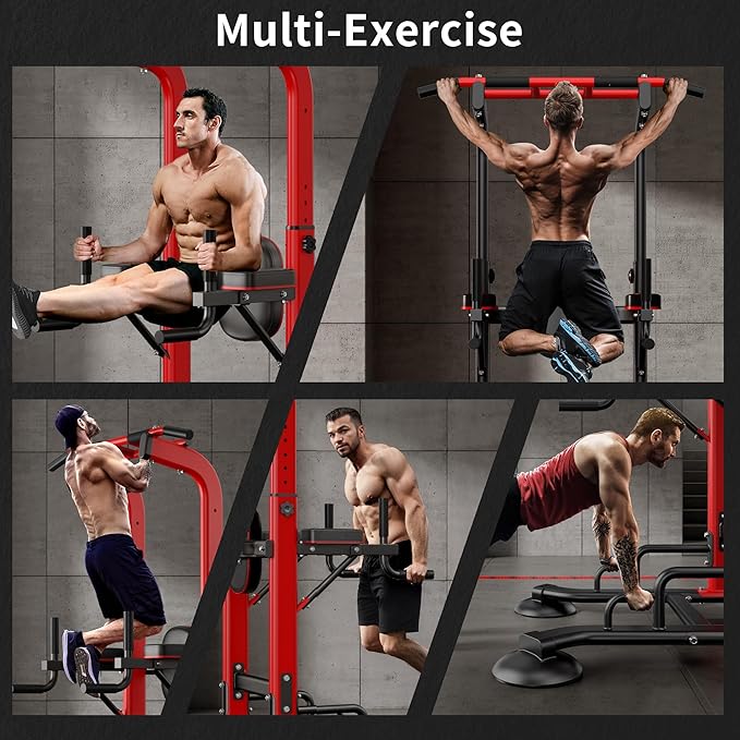 sogesfurniture Adjustable Dip Station & Pull Up Bar – Heavy Duty Calisthenics Workout Equipment for Home Gym, Multi-Function Fitness Training with Push Up Handles, Dips, Pull Ups & Push Ups-StrideForce Fitness