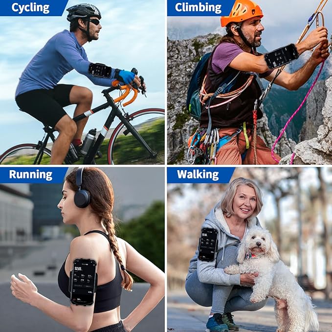 Running Phone Holder Armband for Phone, Detachable & 360°Rotated Sports Armband with Key Pocket for iPhone 16/15/14/13 Pro/12 Pro/XS/XR/8/7/6s Plus, for Samsung Galaxy 4''-6.5'' Cellphone-StrideForce Fitness