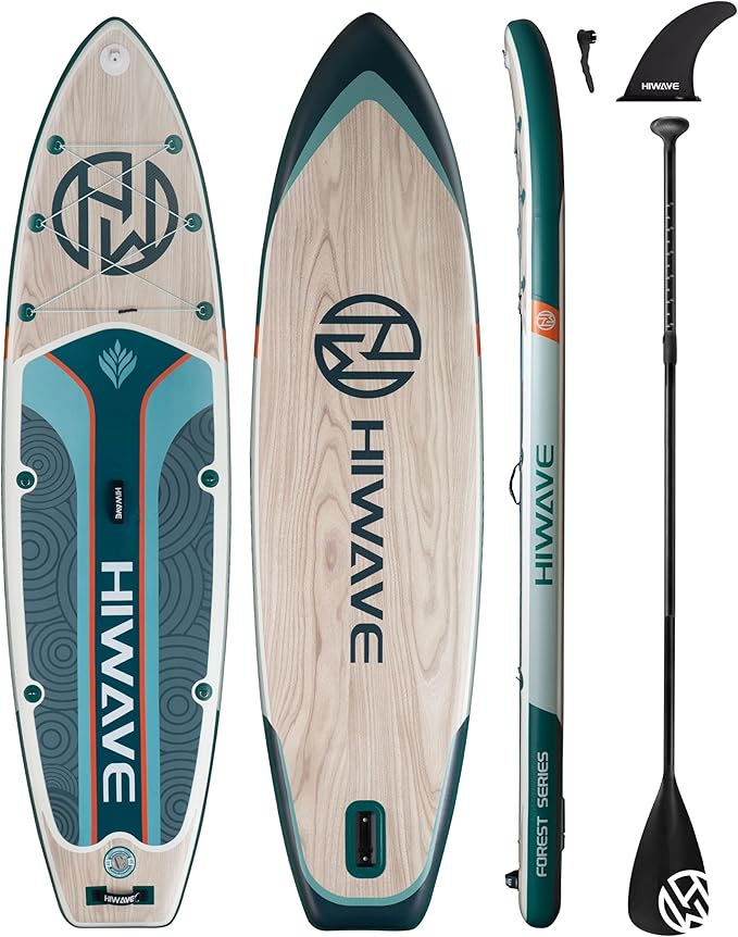 Inflatable Paddle Board 11 '* 34 "* 6" Extra Wide Sup Board, 420lb Capacity Paddle Board for Adults, Suitable for Sea and Lakes, 2+1Family Board-StrideForce Fitness