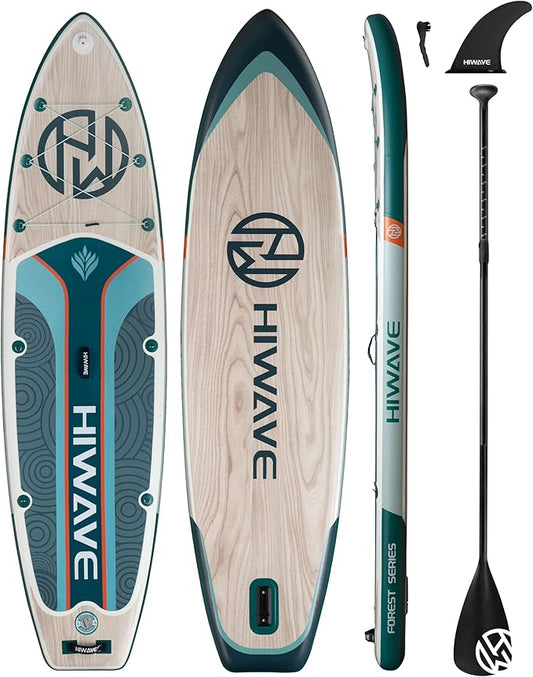 Inflatable Paddle Board 11 '* 34 "* 6" Extra Wide Sup Board, 420lb Capacity Paddle Board for Adults, Suitable for Sea and Lakes, 2+1Family Board-StrideForce Fitness