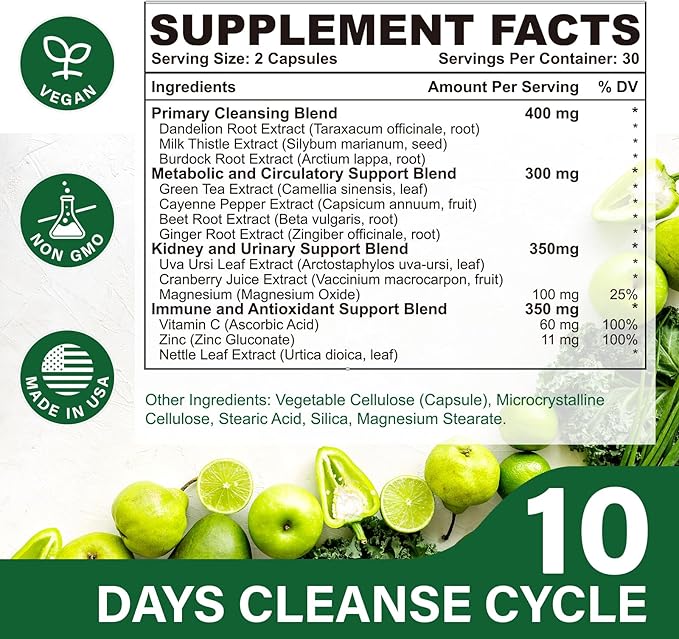 25-in-ONE CannaKlean & Detox Capsules - Natural Detox Cleanse, Natural Herbal Formula for Body Purification, Kidney & Liver (120 Capsules) -2 Pack-StrideForce Fitness