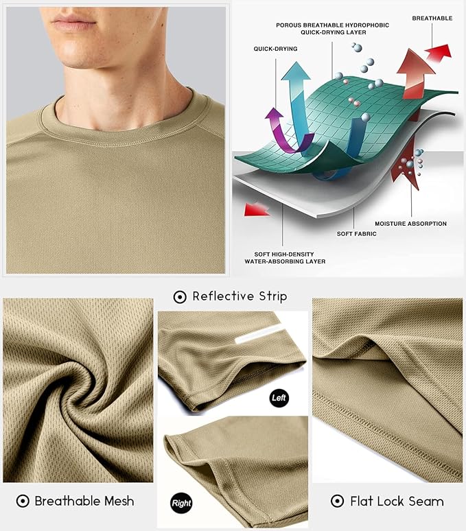 Boyzn 1, 3, 5 or 7 Pack Men's Workout Running Shirts, Dry Fit Moisture Wicking T-Shirt, Gym Athletic Short Sleeve Tee Shirts-StrideForce Fitness