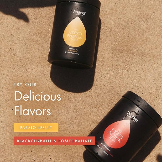 WelleCo HydroProtein Elixir, Potassium Electrolyte Powder with 15g Vegan Protein for Energy, Healthy Hair, Skin & Nails, Easy to Digest Powdered Electrolytes, Passionfruit, 9.5oz Jar-StrideForce Fitness