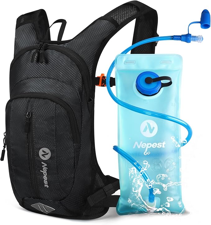 Nepest Hydration Pack Backpack for Women & Men, Lightweight Water Backpack with 2L Water Bladder for Hiking Cycling Running Biking-StrideForce Fitness