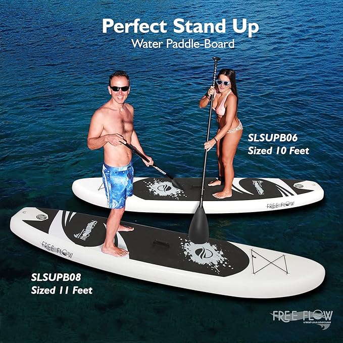 SereneLife Inflatable Stand Up Paddle Board with Premium SUP Accessories – Wide Stable Design with Non-Slip EVA Deck Pad for Adults and Youth of All Skill Levels-StrideForce Fitness