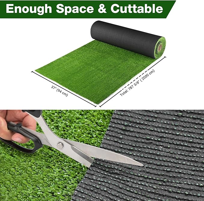 Yescom Sports Sled Strips Turf Gym Turf Flooring for Weight Sled Push Gym Equipment Outdoor Indoor Use 65'x3'(195 Sq.Ft) 0.4" H-StrideForce Fitness