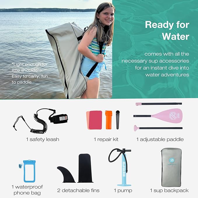 Niphean Inflatable Stand Up Paddle Board with SUP Accessories, Anti-Slip EVA Deck, 10’6’’ Inflatable Paddle Boards for Adults & Youth of All Skill Levels-StrideForce Fitness