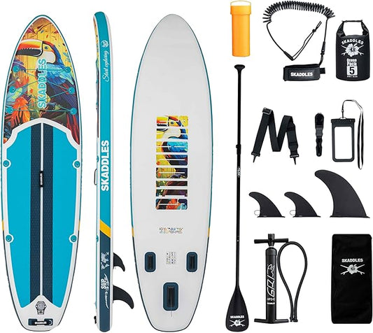 10’6’’ Portable Inflatable Stand Up Paddle Board (SUP) for Adults and Youth with Non-Slip Deck – Complete Accessories Kit, Perfect for Fishing, Yoga, Fitness & Family Fun-StrideForce Fitness