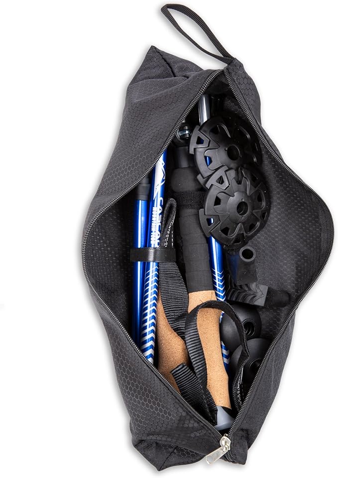 Cascade Mountain Tech Lightweight Aircraft-Grade Aluminum Trekking Poles with Extended Down Grip Plus Tip Kit-StrideForce Fitness