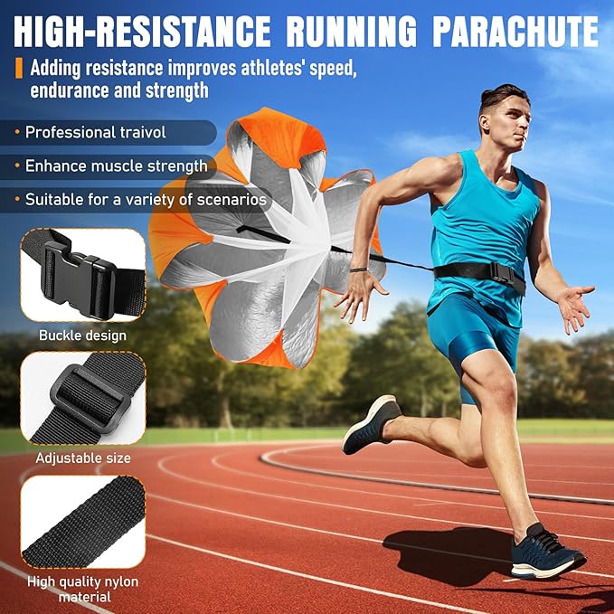 Agility Ladder, Speed Training Equipment Set, 20ft Agility Ladder, 12 Soccer Cones, 4 Hurdles, Jump Rope, Running Parachute, Basketball Football Soccer Training Equipment for Kids, Youth, Adults-StrideForce Fitness