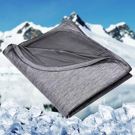 HOMFINE Cooling Blankets for Hot Sleepers - Summer Blanket Thin Lightweight Breathable Soft Double Side Enhanced Cooling for Bed Couch Sofa, Keep Cool for Night Sweats (Black, 108 x 90 inches)-StrideForce Fitness