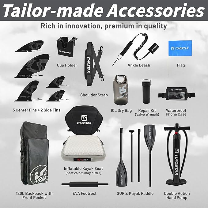 City Park 12'×35" Extra Wide Paddle Board with Seat, One-Stop Premium SUP Board Gears, Tailored 5 Fins, Stable Inflatable Stand Up Paddle Boards for Youth/Adults of All Levels-StrideForce Fitness