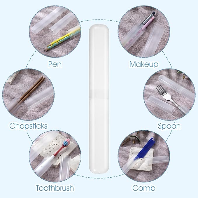 DIVINA VITAE 60Pcs Travel Toothbrush Case Plastic Toothbrush Holder Protector Portable Toothbrush Holder Bulk Dust-Proof Tooth Brush Cover Cap for Travel Business Home Camping School(Clear)