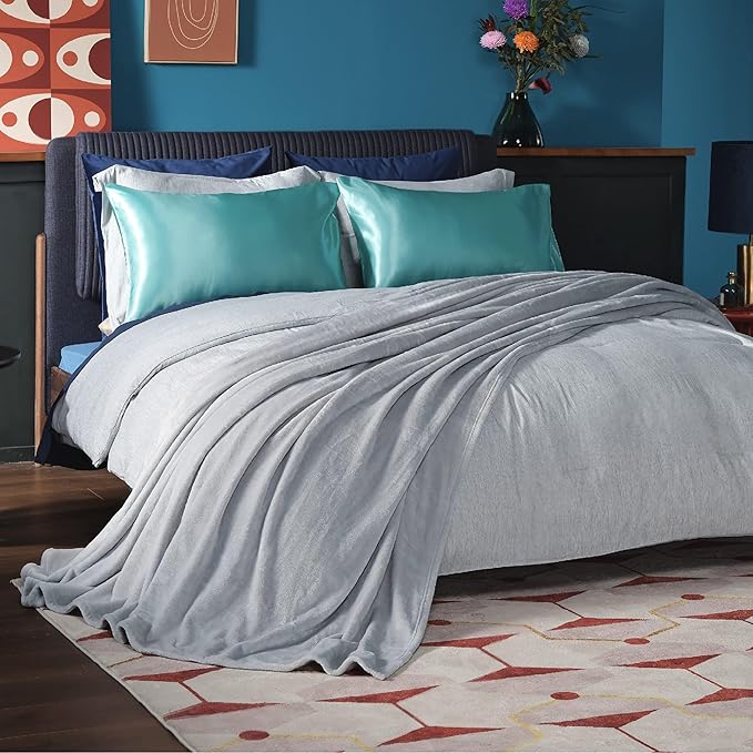 Bedsure Fleece Bed Blankets Full Size Light Grey - Soft Lightweight Plush Fuzzy Cozy Luxury Blanket Microfiber, 84x90 inches-StrideForce Fitness