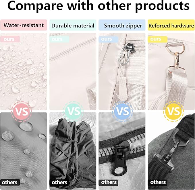 MABROUC Duffle Bag For Women, Sports Duffel Bag for Gym with Wet Pocket & Shoe Compartment, Overnight Weekender Travel Bag-StrideForce Fitness