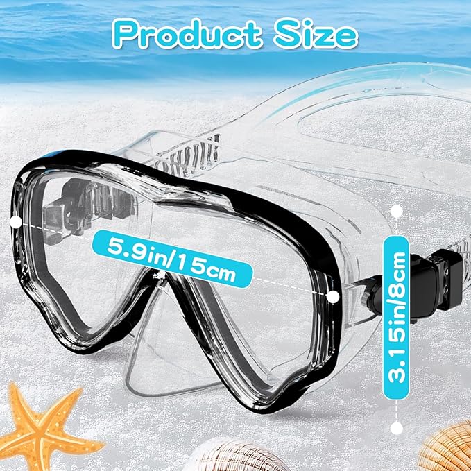 Kids Swim Goggles with Nose Cover, Snorkel Diving Mask Anti-Fog Anti-UV, Snorkeling Gear Swimming Goggles for Kids 3-14 2PCS-StrideForce Fitness