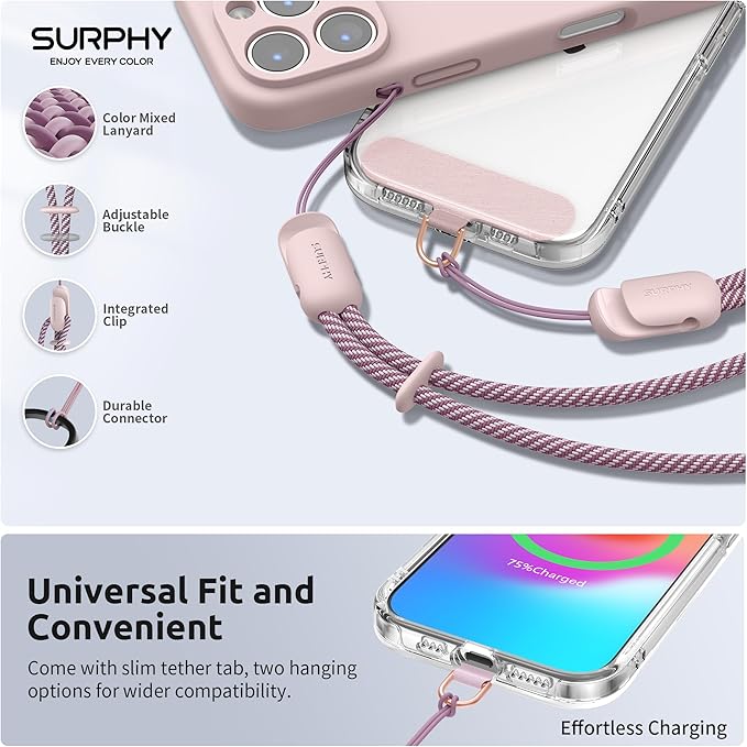 SURPHY 3 Pack Phone Wrist Strap with CellPhone Tether Tab, Cellphone Lanyard, Phone Strap with 2-Color Braided, Wrist Lanyard-StrideForce Fitness