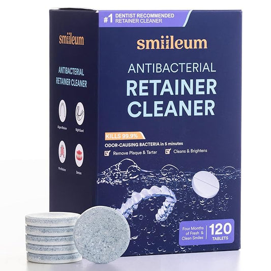 Retainer Cleaning Tablets - Individually Sealed Retainer Cleaner Aligners, Night Guards and Dentures, Dental Pod Tablets for Travel, Gym, and Work, Fast Dissolve Mint Formula, 120 Count