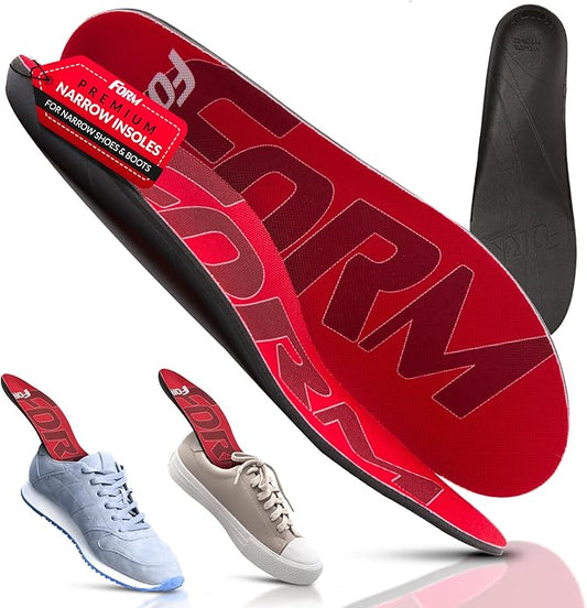 Form Premium Narrow Insoles for Comfort & Maximum Pain Relief, Ideal for Narrow Shoes & Boots-StrideForce Fitness