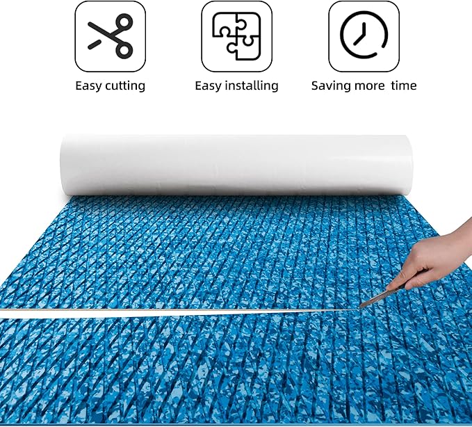 FOCEAN Boat Flooring EVA Foam Boat Decking Faux Teak Marine Flooring Boat Mat Boat Carpet Sheet for Motorboat RV Yacht Kayak Surfboard, 94.5"x 47.2"/35.4"/23.6"/15.7"-StrideForce Fitness