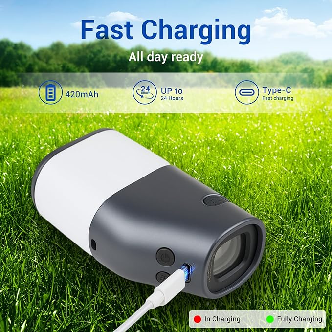 Deepfeel Golf Rangefinder with Slope, 1300Yards Laser Range Finder, 6X Magnification, 0.5s Flag Pole Locking Vibration, LCD Display, Vibration Angle Measurement, Golf Accessories for Men/Women(Gray)-StrideForce Fitness