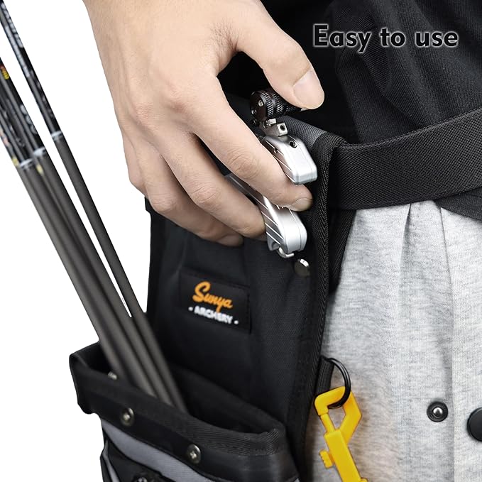 SUNYA X510 Field & Competition Hip Arrow Quiver | 3-Slot Noise-Free Archery Quiver with Sturdy Storage System (42x18cm)-StrideForce Fitness