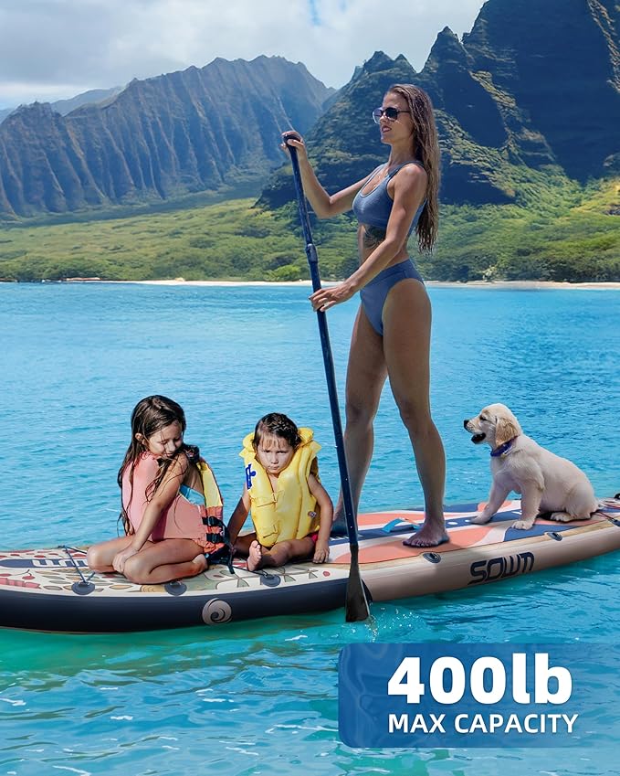 Inflatable Paddle Boards 11'x33'', Stand Up SUP Paddle Board Inflatable for Adults Youth, Extre Wide & Non-Slip Sup of All Skill Levels-StrideForce Fitness