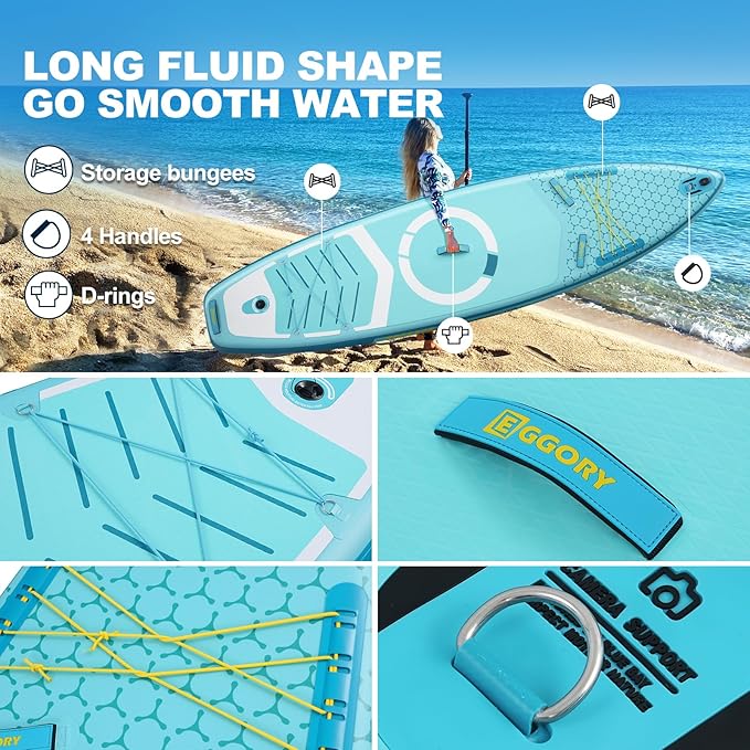 Inflatable Paddle Board,Stand Up Paddle Board Set, Extra Wide SUP Board with Removable Fin, Floating Paddle, Hand Pump, Waterproof Phone Pouch,Traveling Board-StrideForce Fitness