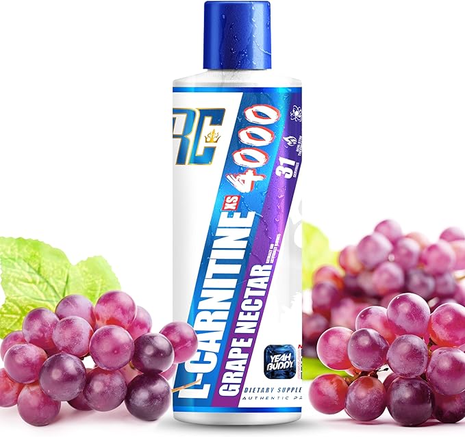 Ronnie Coleman Signature Series L Carnitine XS 4000 Liquid, Stimulant Free, Sugar Free, Zero Carbs, Lean Muscle Strength Support for Men & Women, 16 Oz (16 oz, Grape Nectar (4000))-StrideForce Fitness