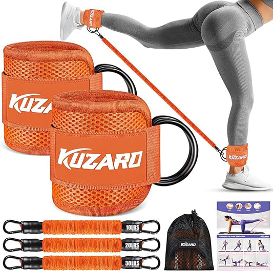 Ankle Resistance Bands with Cuffs for Working Out, Resistance Bands for Women, Exercise Bands for Leg and Glute, Booty Workout Equipment for Kickbacks, Butt and Hip Training, Ankle Weights Bands Set