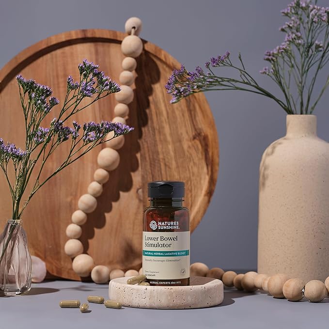 Nature's Sunshine Lower Bowel Stimulator - Helps Relieve Constipation - Cleanse & Detox Your Colon with Natural Herbal Ingredients - 25 Servings - 100 Vegcaps-StrideForce Fitness