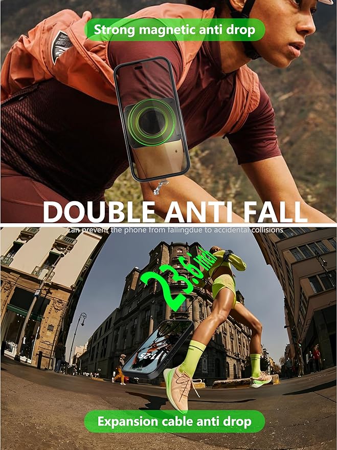 Running Phone Holder for iPhone,【Upgraded N52 Magnetic&Telescopic Anti Drop Rope】 360 ° rotatable,Armband,Wristband,Cell Phone Holder, for All Call Phone,iPhone/Sumsung/Android-StrideForce Fitness