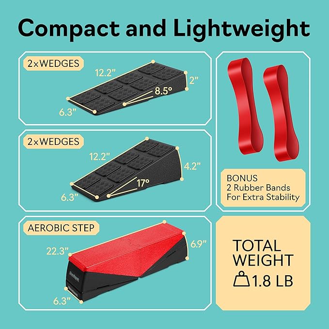 Squat Wedge - Squat Wedge Block 520 LBS Weight Capacity - Slant Board for Calf Stretching - Calf Stretcher Slant Board - yoga blocks-StrideForce Fitness