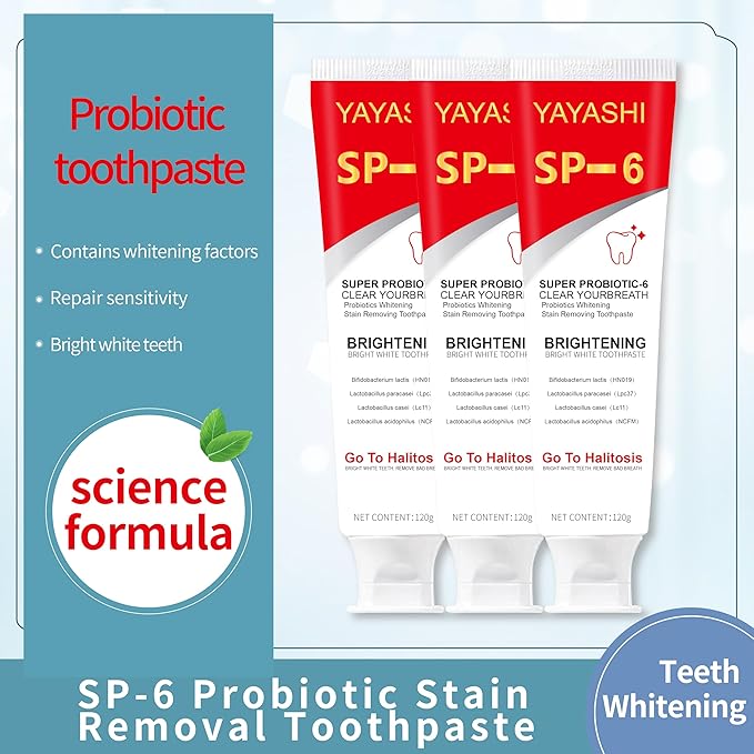 SP-6 Toothpaste, Ultra Whitening, Deep Cleaning and Fresh Breath, Fresh Breath, Stain Removing Toothpaste for Teeth Color Correcting (1Pcs-120g)
