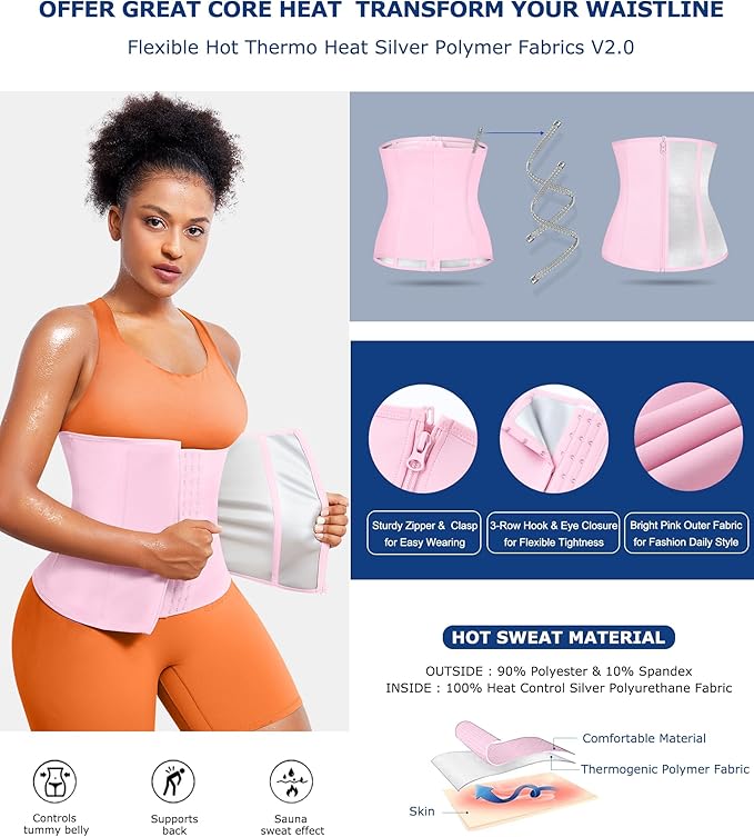 TrainingGirl Waist Trainer for Women Lower Belly Waist Trimmer Corset Tummy Wrap Workout Sweat Belt Band Sports Sauna Suit-StrideForce Fitness